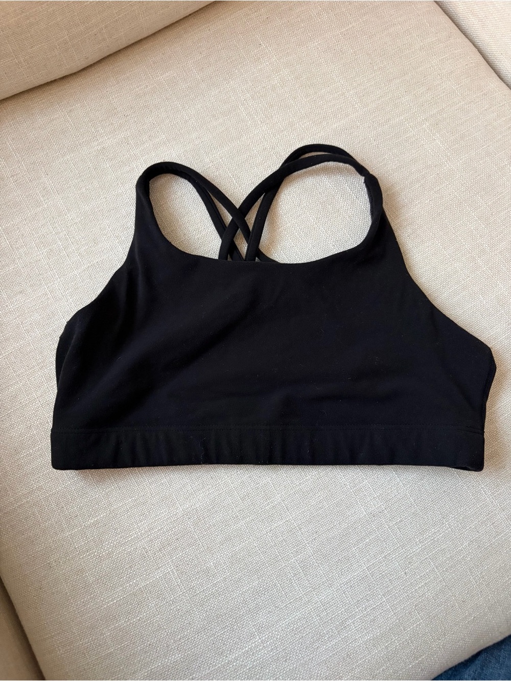 Athleta Black Strappy Crossback Sports Bra